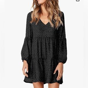 Flowy V neck swing dress